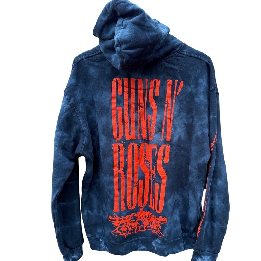 Guns N Roses Perhaps barb wire Blue Tie Dye hoodie Sweatshirt Size XL